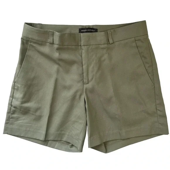 Banana  Republic Tailored Chino Shorts Tencel Army Green Size 0 NWT - Picture 16 of 16